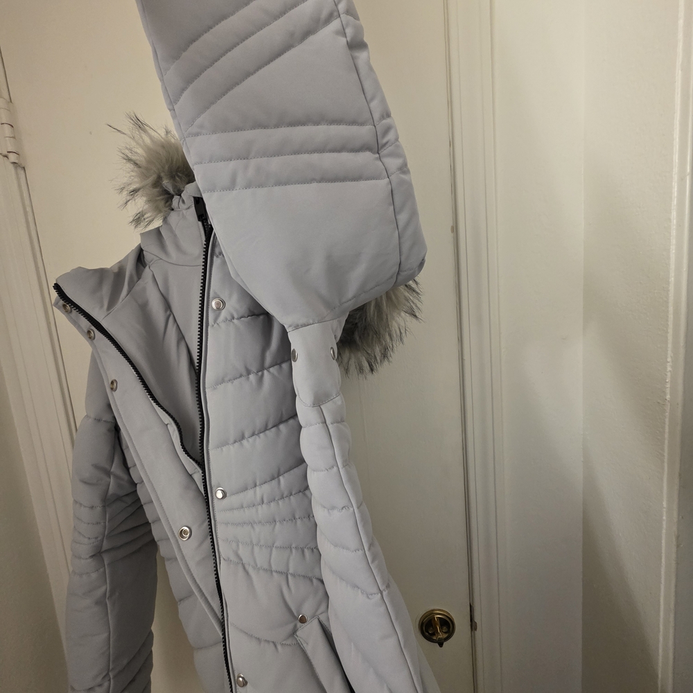 American Tall X Point Zero Tall Women's Parka in Cloud Grey - Picture 9 of 16